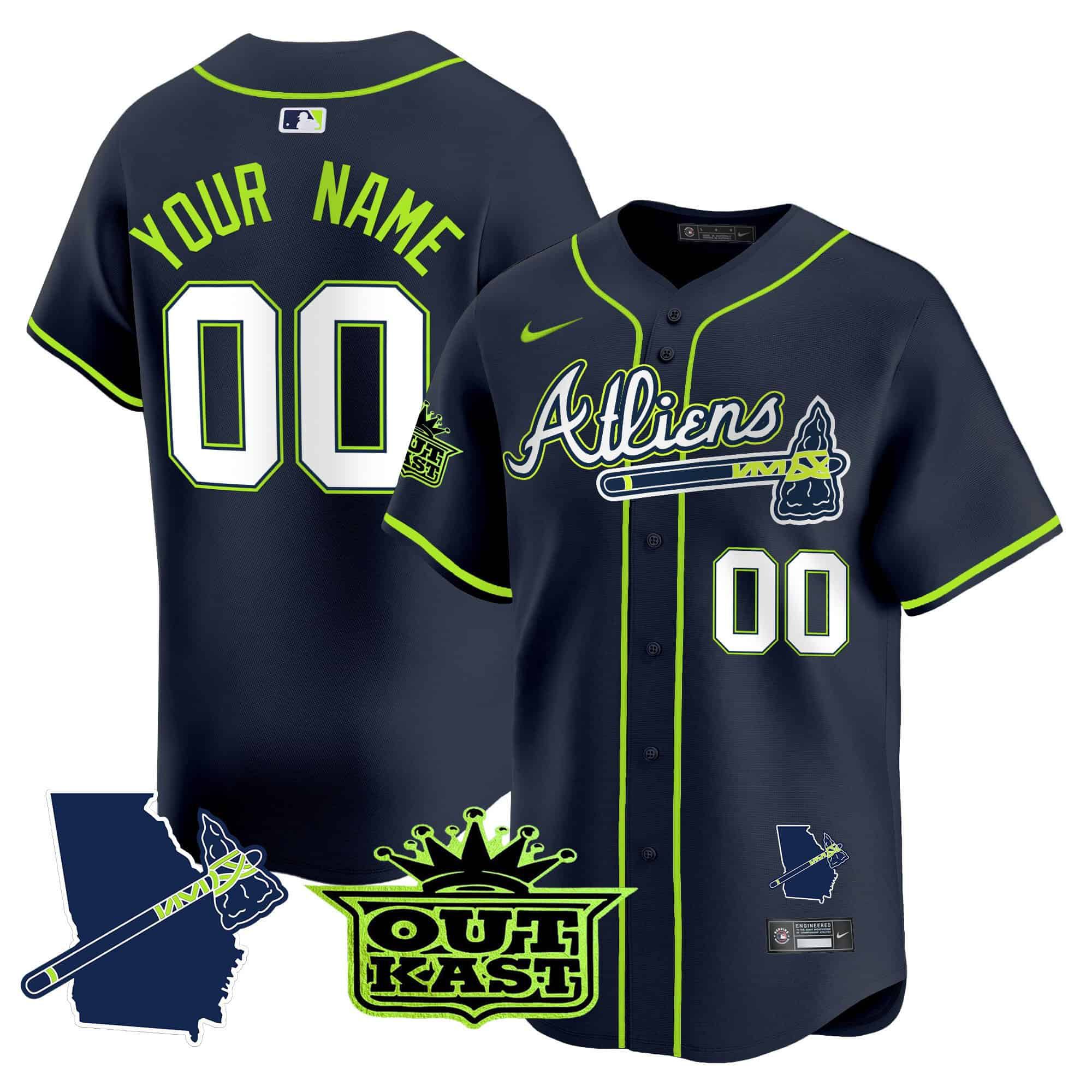 Men Atlanta Braves Blue Nike 2024 Atliens Vapor Premier Limited Custom MLB Jersey->customized mlb jersey->Custom Jersey